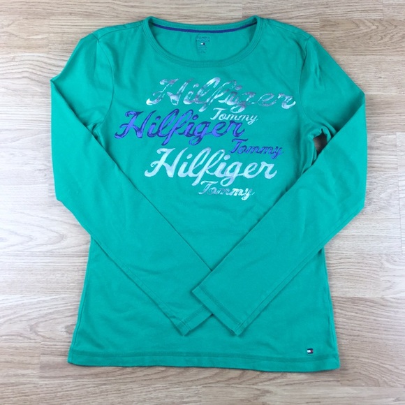 Tommy Hilfiger Other - Tommy Hilfiger Girls Green LS Shirt